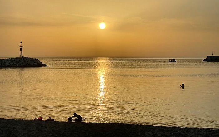 The sunset in Agios Efstratios island 