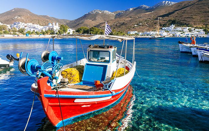 The small boat in Amorgos island
