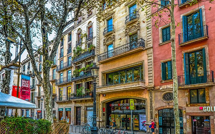 Beautiful buildings in Barcelona city