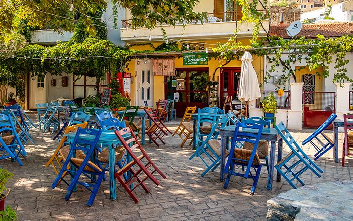 Traditional cafe in Volissos village, Chios