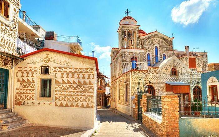 The Beautiful Traditional Church in Chios Island