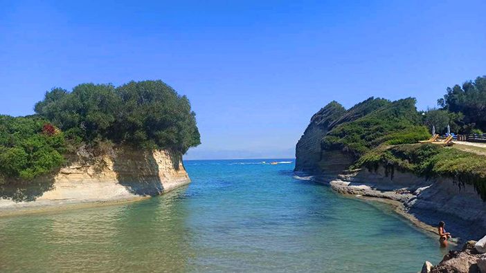 The famous beach Canal d’ Amour in Corfu 