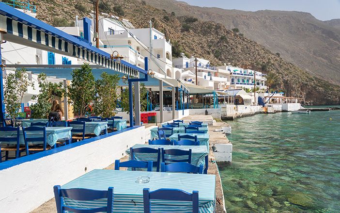 tavern by the sea in Crete