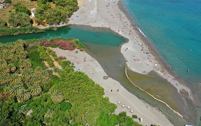 The Preveli beach in Rethymnon