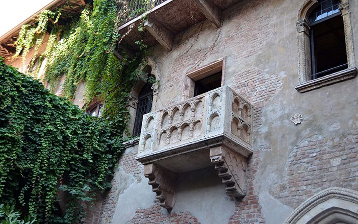 Juliet's famous balcony, Verona, Italy