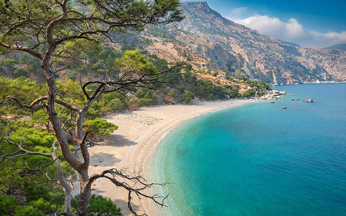 The sandy beach Apella in Karpathos