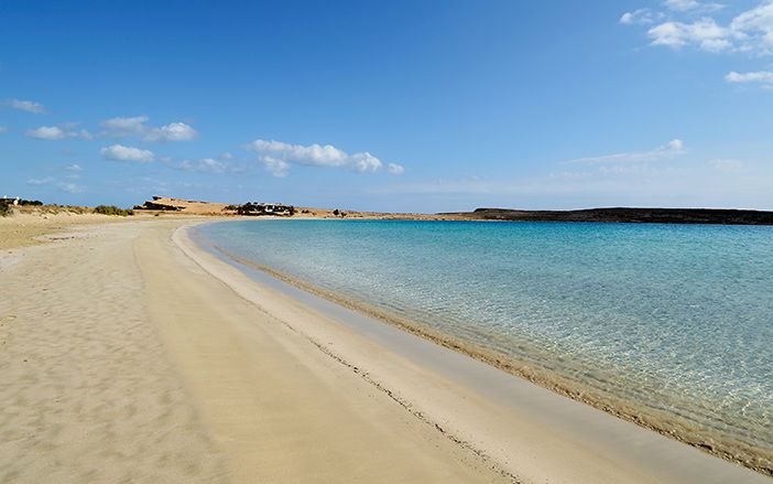 The beautiful protected beach Pori in Koufonisia