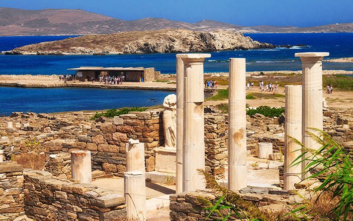 The ancient site in Delos island