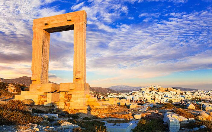 The famous Portara monument in Naxos island