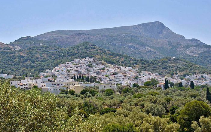 The lush green village of Filoti, Naxos