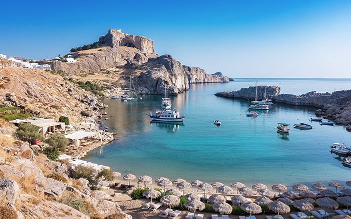 The famous Anthony Quinn beach in Rhodes