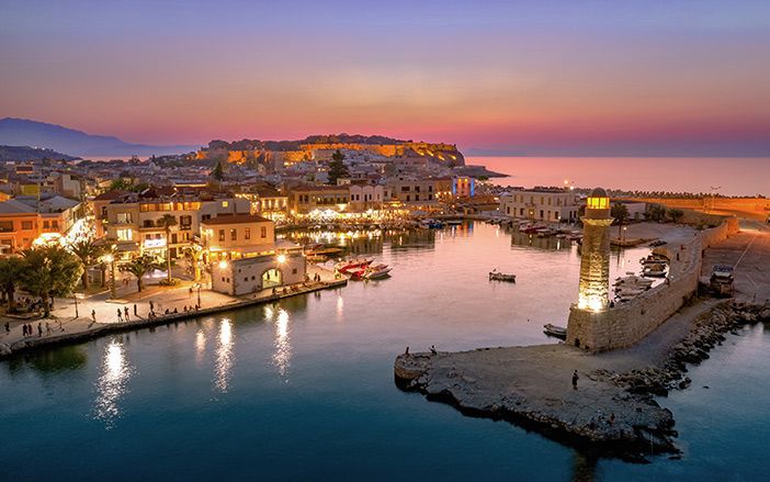 Rethymno city in the evening 