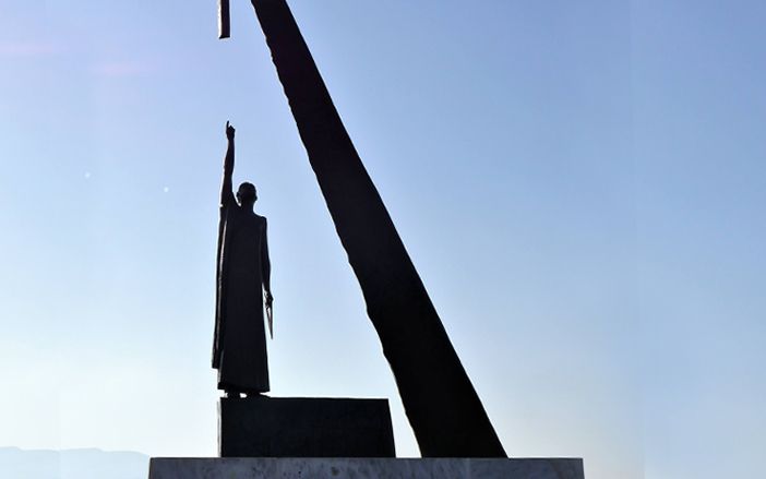 The statue of Pythagoras in Samos