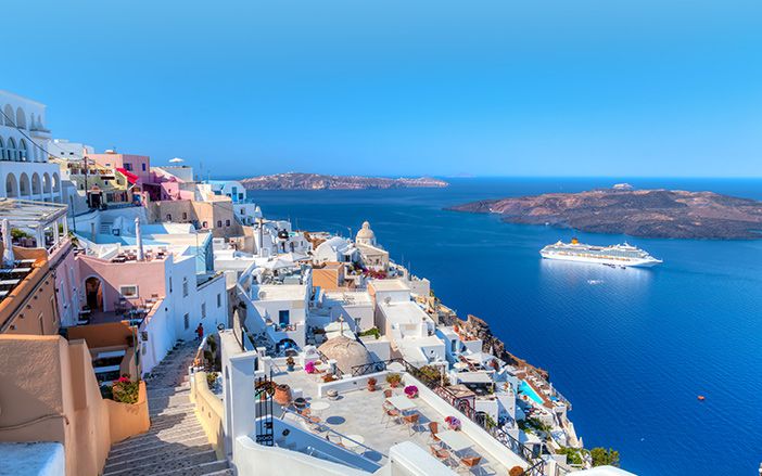 View of endless blue in Santorini
