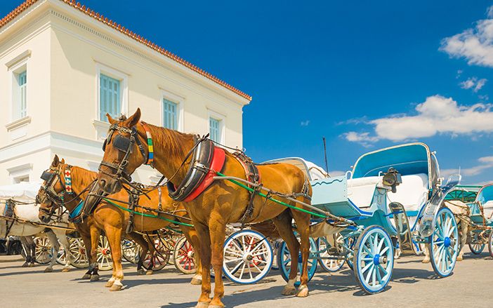 Spetses island with horse riding activity 