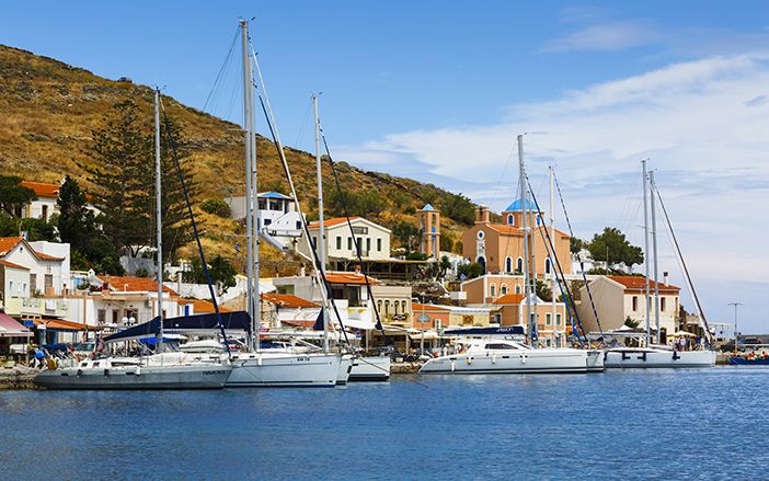 The Kea's port with yachts.