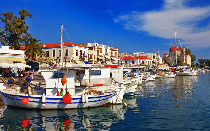 The traditional port of Aegina