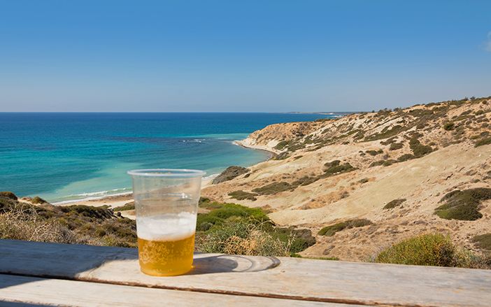 Beer in a greek island.