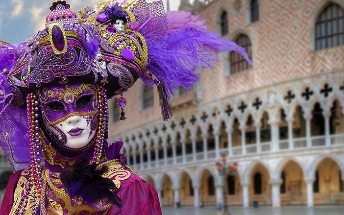 Masked woman in Venice Carnival 