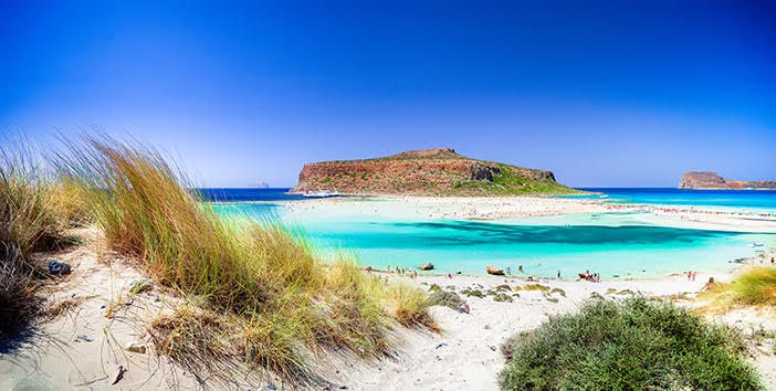 Balos beach with the crystal,blue waters