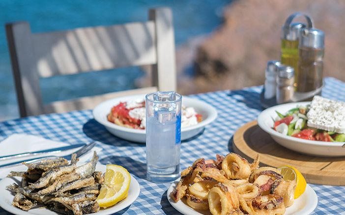 Traditional greek food in Fourni island