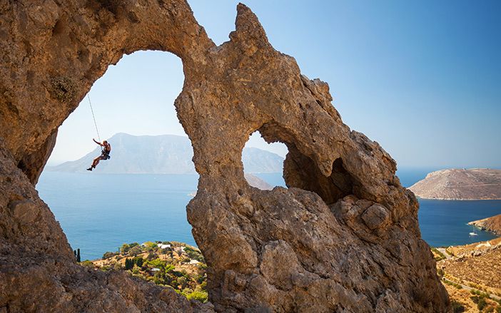 Palatia, impressive rocky formations and a famous climbing field at Kalymnos island