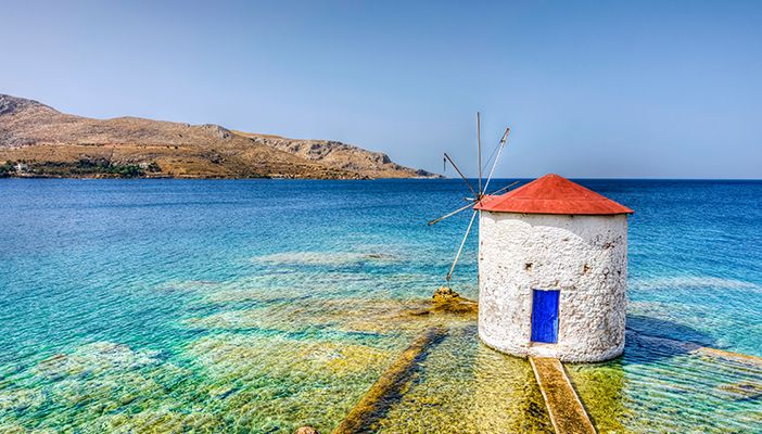 In Leros Island a small church into the sea