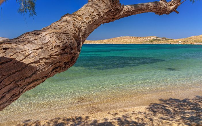 Leros with sandy, blue beaches