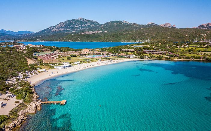 Sandy beach with crystal clear waters in Olbia
