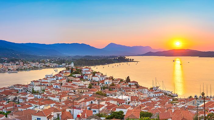 The sunset in Poros island