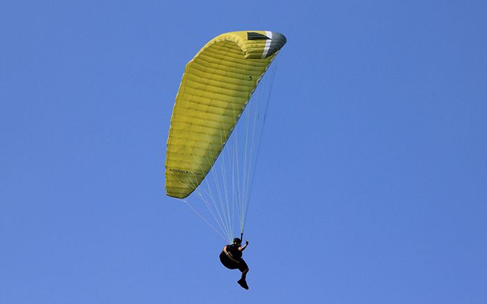 Paragliding activity in Poros island