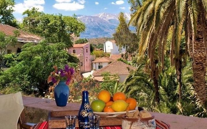 The traditional village of Vamos hidden in Cretan nature
